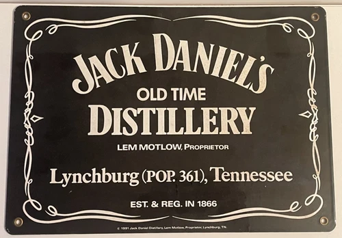 Vintage 1991 Jack daniels old time distillery double sided porcelain sign