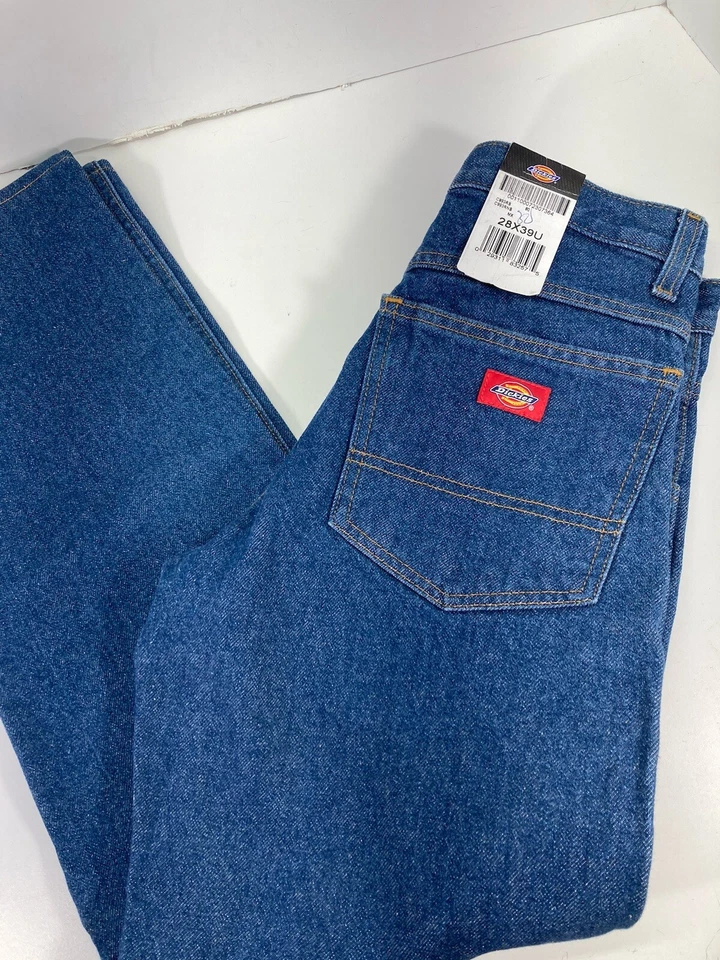 Dickies Work Jeans Men Size 28X32 Blue Denim Straight Leg Regular Fit Cotton NWT - Image 2 of 4