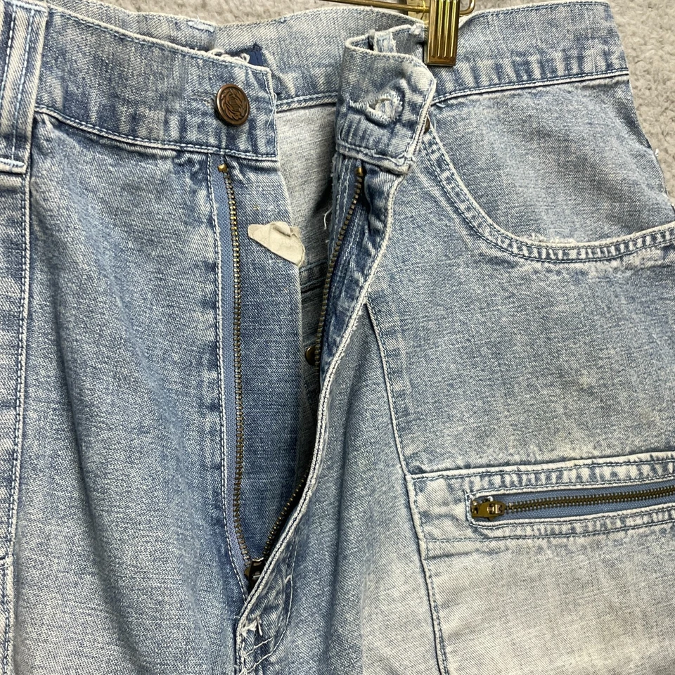 Enyce Jean Denim Shorts Mens 40 Light Wash Wide Leg Zip Hip Hop Baggy Skater Y2K - Image 3 of 4