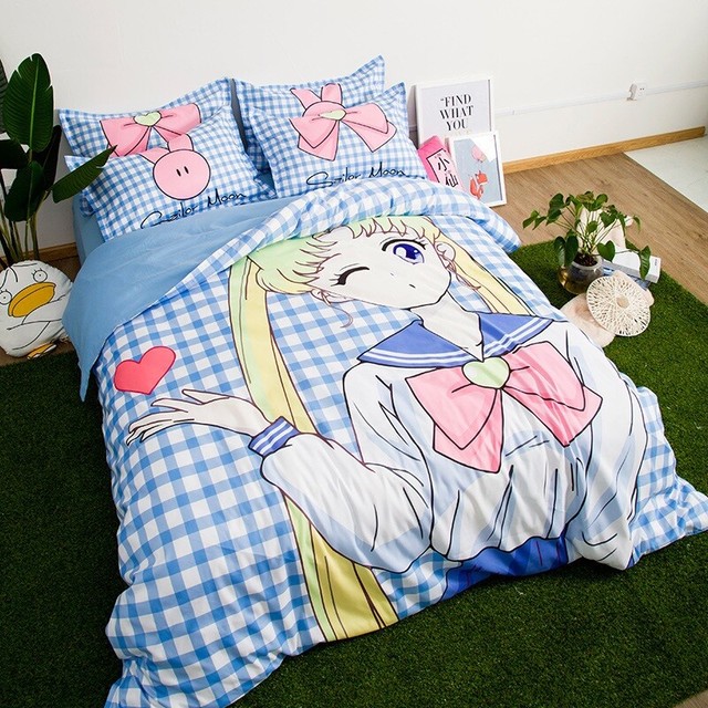 Sailor Moon Bed Duvet Cover Quilt Cover Bedding Comforter Sets Twin