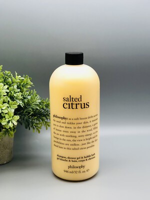 Philosophy Salted Citrus Shampoo, Shower Gel & Bubble Bath 32 oz SEALED