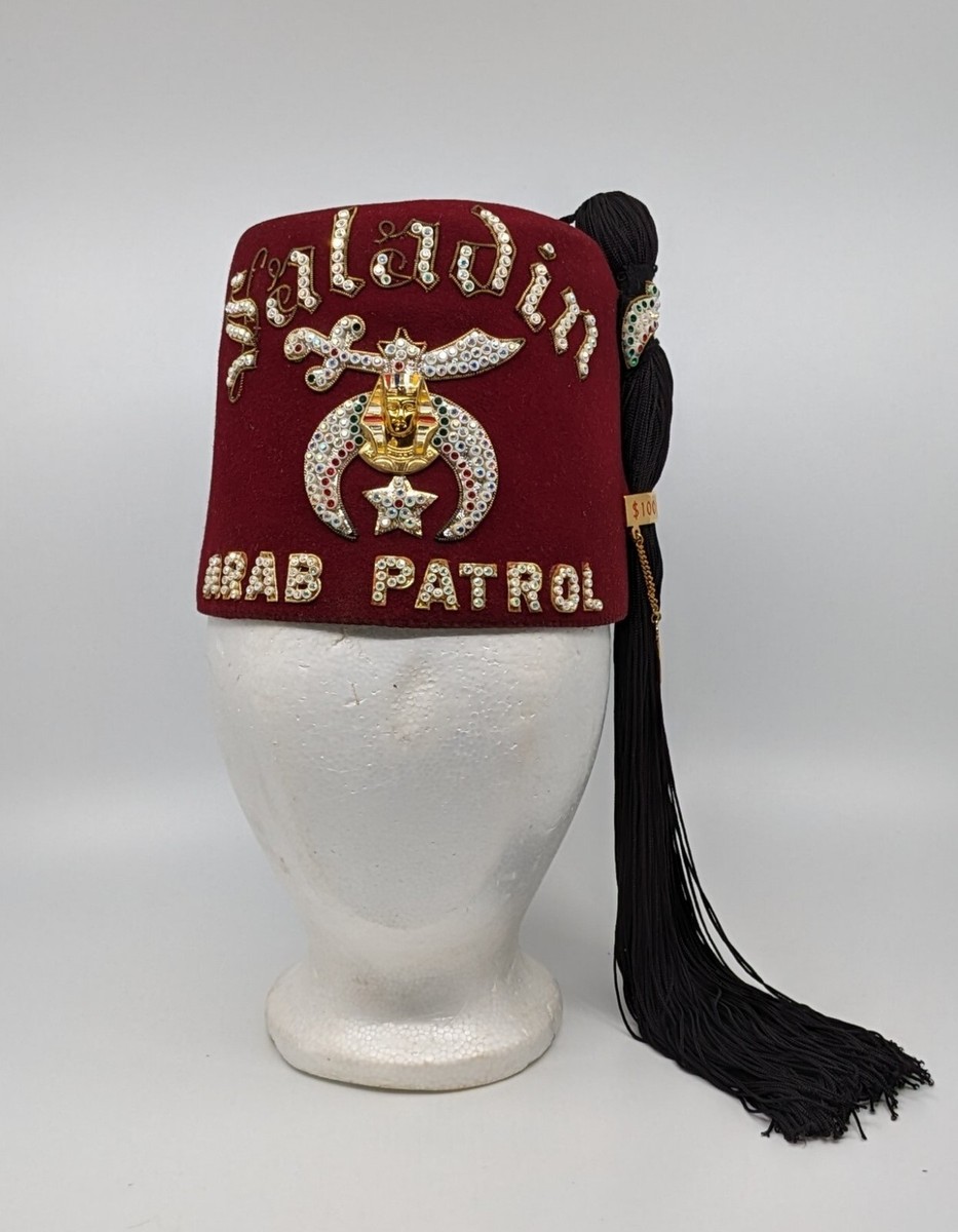 D. Turin & Co. Jeweled Saladin Shriners Masonic Fez Hat Arab