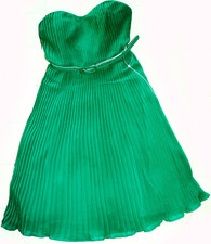 $198 Sexy Strapless Pleated Belted Cocktail Clubwear Formal Mini Dress 0, 8, 10