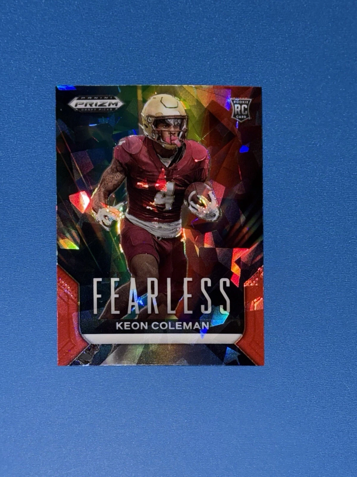 Keon Coleman Panini Prizm Draft Picks Fearless #FKC Red Ice