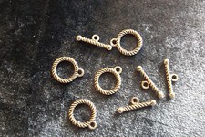 TOGGLE CLASP 13 MM TIBETIAN SILVER 8 SETS