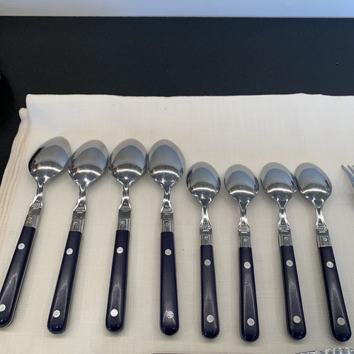 WF MARDI GRAS Navy Blue Stainless Flatware Washington Forge 18 pcs KOREA *Read* - Picture 13 of 15