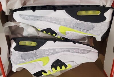 Size 9 - Nike Air Max 90 Reflective Logo - White Volt