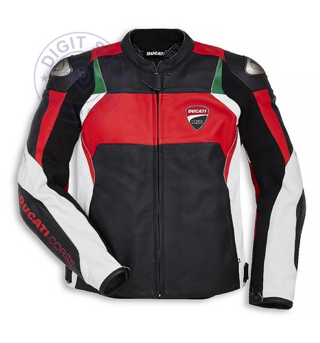 Ducati corse new Motorcycle Leather Jacket Cowhide Motorbike Racing Biker Jacket - Picture 6 of 6