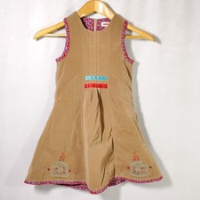 Vestido de pana Catimini para niñas talla 8 flores bordadas sin mangas Cottagecore
