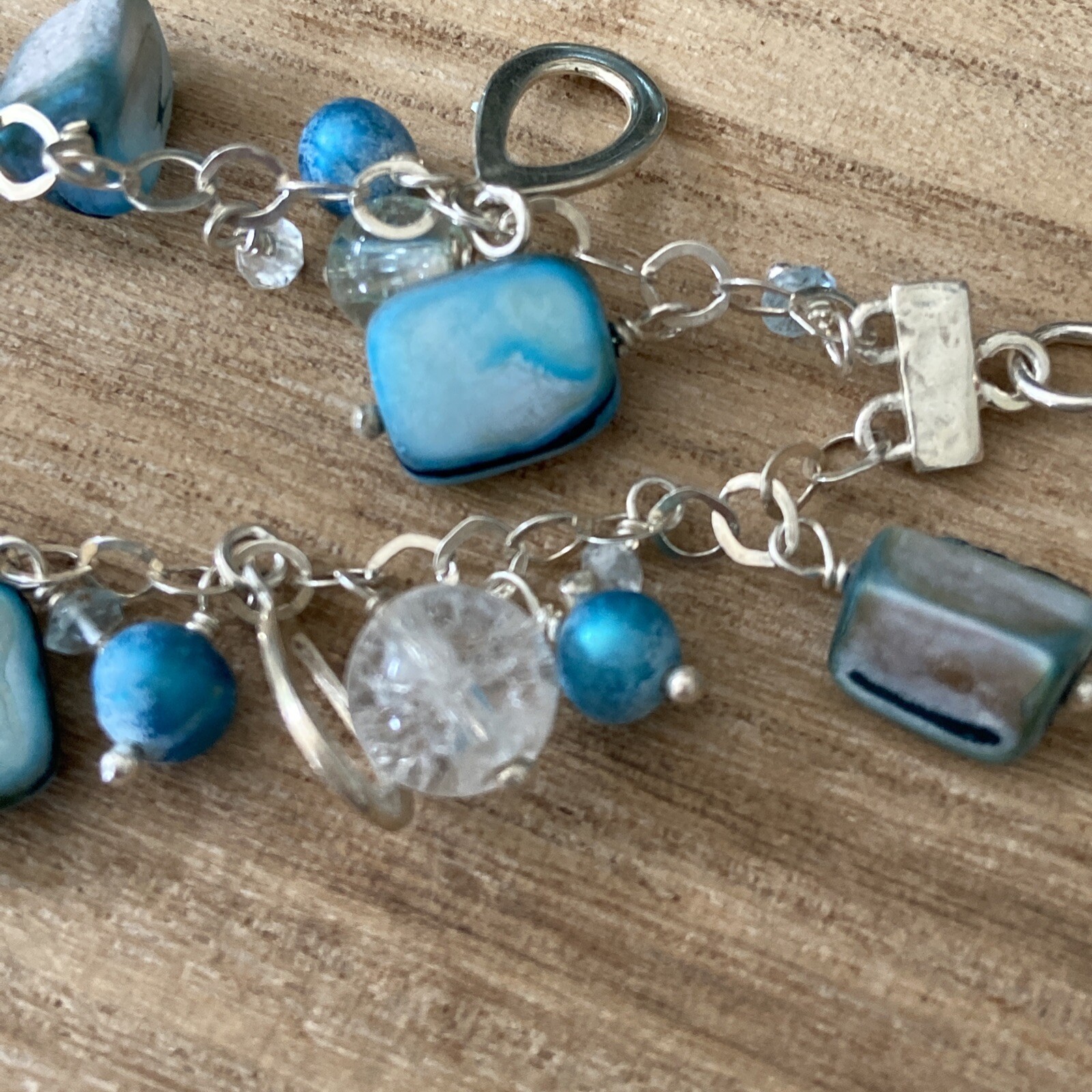 Blue Gemstone Teardrop Solid Sterling Silver Dang… - image 8