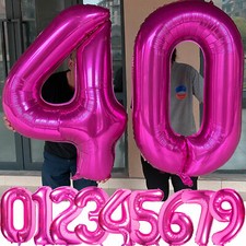FOLIENBALLONS ZAHLEN MAGENTA - Geburtstag Party Deko Luftballons Helium Ballon