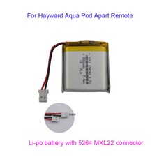Batería Li 3.7V 2000mAh 104040 MXL22 5264 Enchufe Para Hayward Aqua Pod Apart Control Remoto