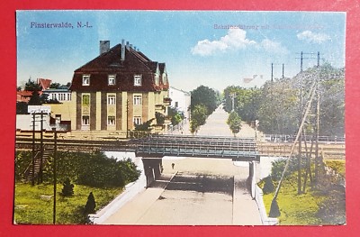 AK FINSTERWALDE um 1910 Bahnüberführung mit Sonnewalder Strasse  ( 25835
