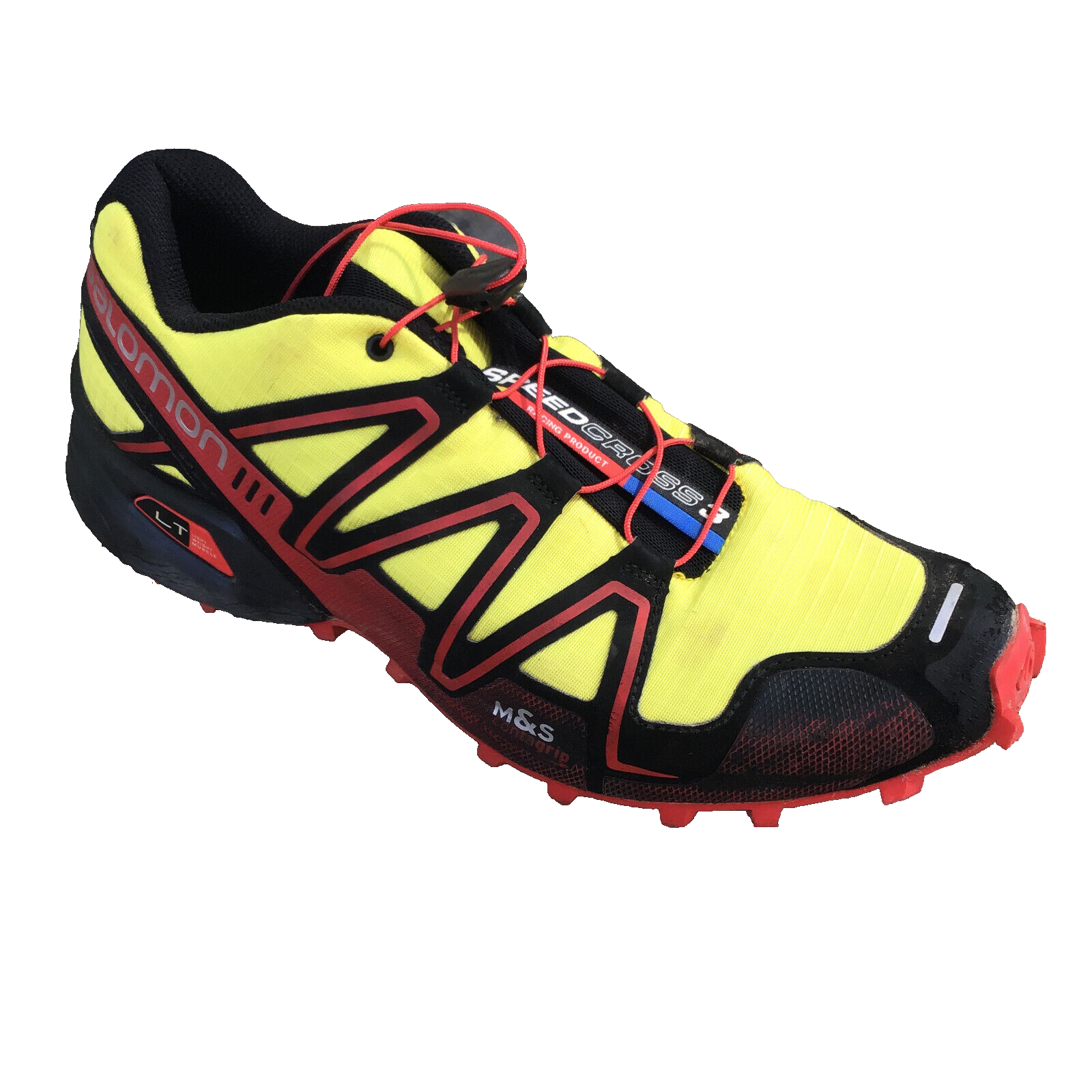 Scarpe Salomon Speedcross 3 Uomo Taglia 9.5 Trail Running Escursionismo Giallo Rosso