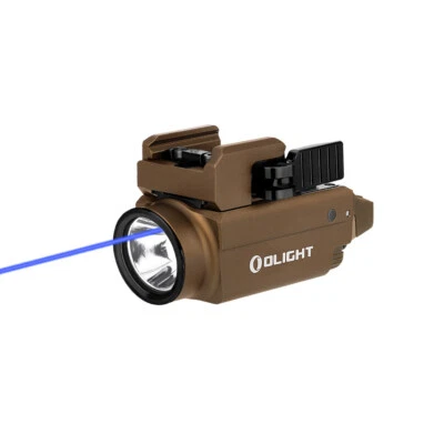 Olight Baldr S BL Desert Tan 800 Lumens Rail Mounted Weapon Light, Blue Laser