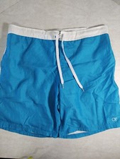 OP Men's XL Sky Blue Swim Beachwear Trunks Hook Loop Pre-owned