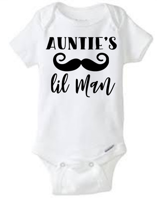 auntie's little man onesie