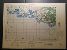 1944 Armée Américaine Aeronautic Tableau Topo Carte Marseille France 1: 250,000