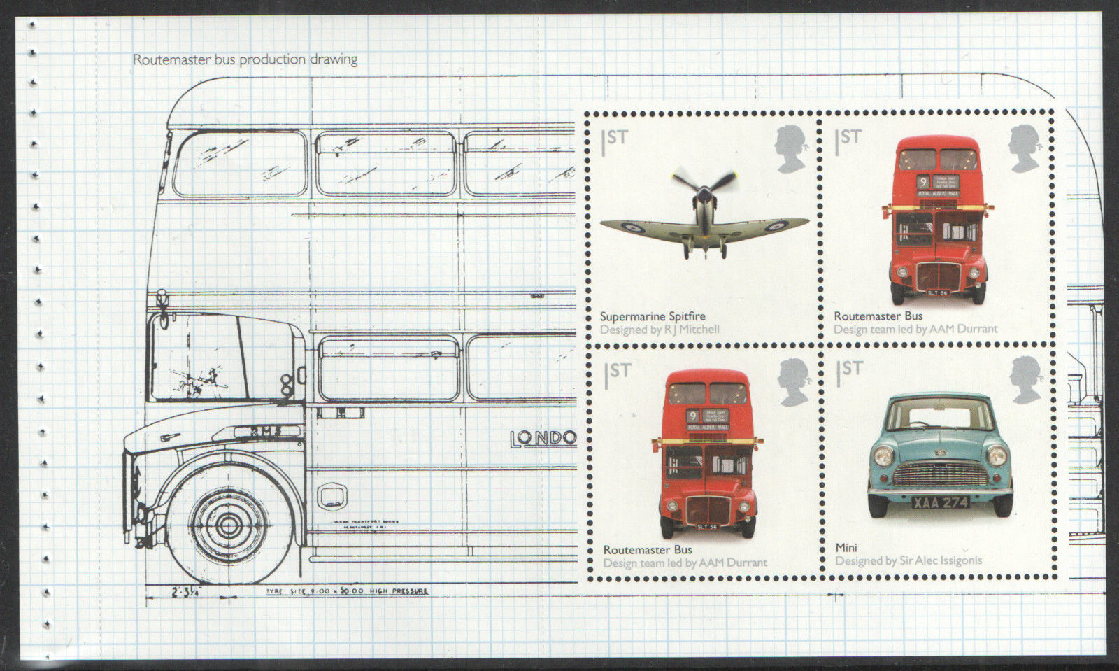 (DC2) GB QEII Stamps DESIGN CLASSICS Prestige Booklet Pane ex DX