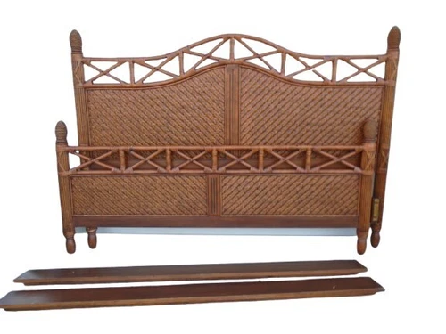 King Size Bed West Indies Rattan Bamboo Bahama Tropical Island Beach Colonies