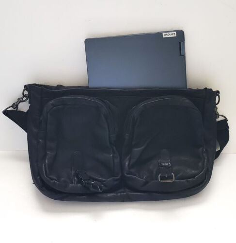 Leder 15" Laptop Trage Schulter/Kuriertasche 16,5"x13"x4" 7 Taschen, schwarz - Bild 3 von 13