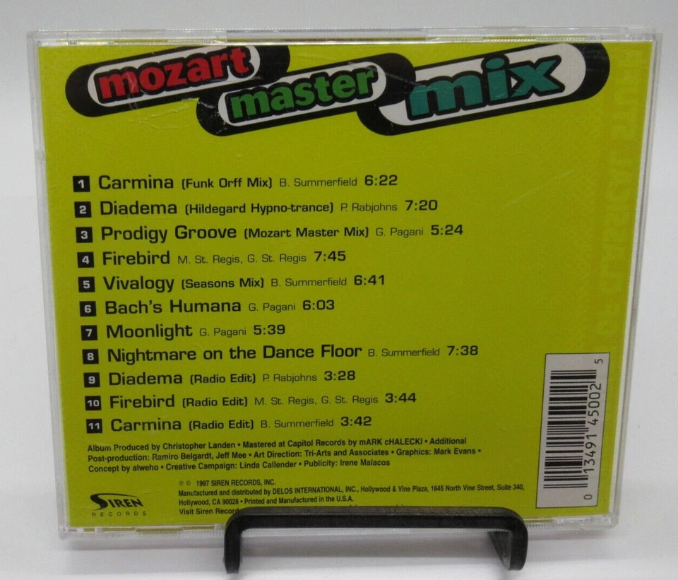 MOZART MASTER MIX - DANCE MIXES OF CLASSICAL STUFF MUSIC CD, 11 V/A TRACKS SIREN Foto 2 de 2