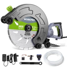 WORKPRO 16 Inch Wet Concrete Saw with Water Cutting Attachment for House 1600W