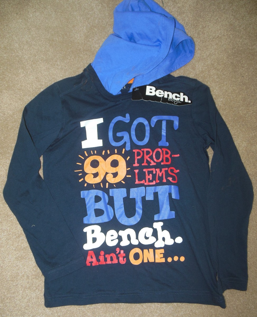 T-shirt à Capuche Bench Pour Garçon 7-8 Ans - 100% Coton, Manches Longues, Neuf Avec Imperfections