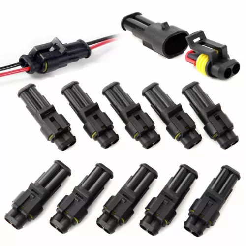 10Paar KFZ Stecker Steckverbindung Steckverbinder Auto Wasserdicht Kabel 2polig - Bild 6 von 12
