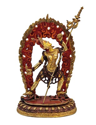 12'' Inches, Vajrayogini, Buddhist Handmade Statue, Full Gold Plated, Face Paint