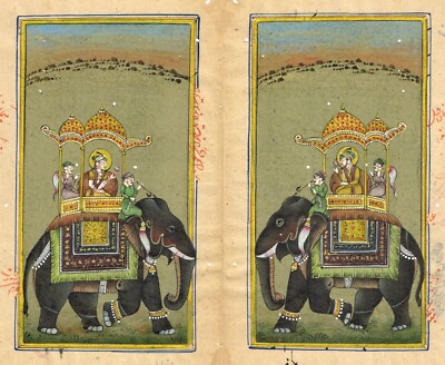 Indian miniatureアンティーク騎馬の王ムガル派 s-l400.jpg