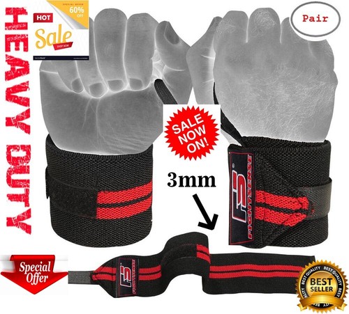 CROSSFIT Gym WEIGHT LIFTING Wrist Wraps LIFTING STRAPS for POWER LIFTING Support - Afbeelding 1 van 156