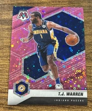 2020-21 Panini Mosaic #23 TJ Warren Fast Break Pink Disco Prizm /20 Pacers SSP