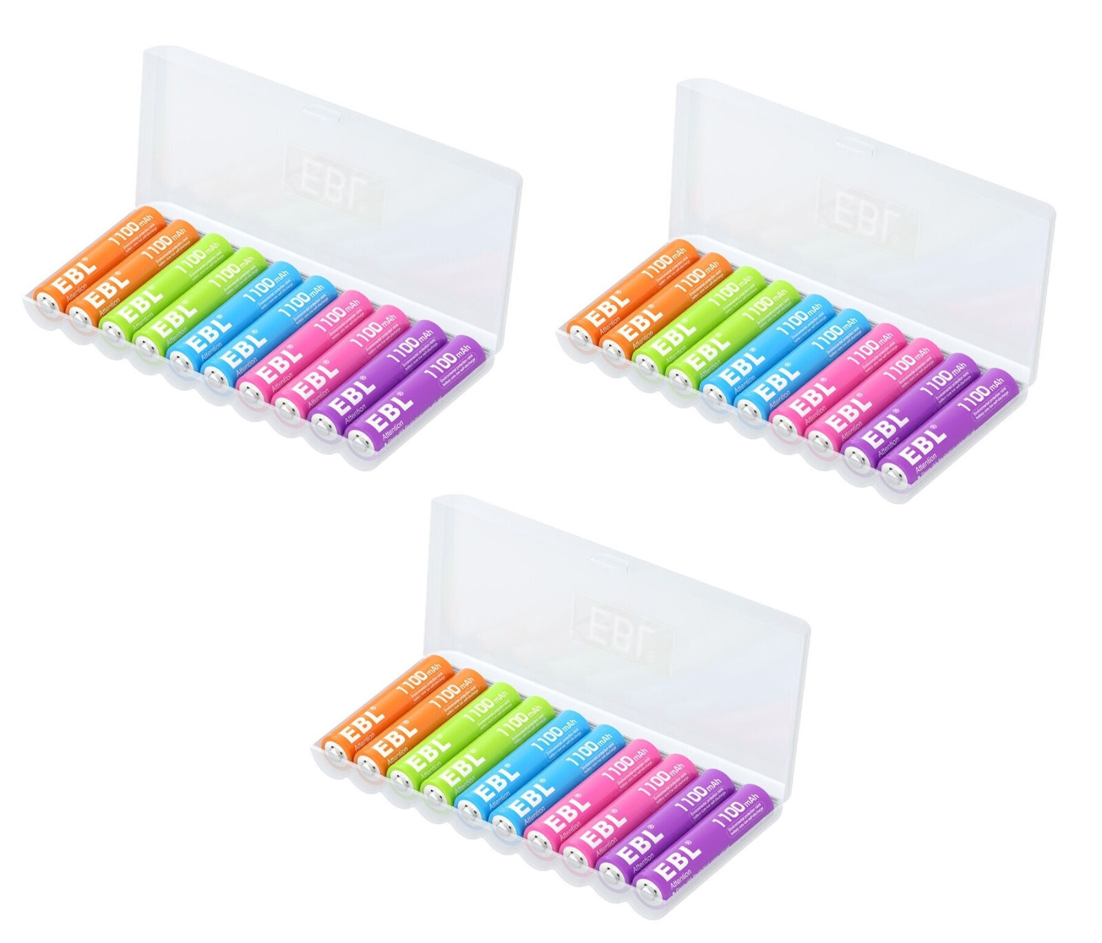 Rechargeable batteries AA 2500mAh OR AAA 1100mAh 10/20/30/40 NiMH lot COLORS