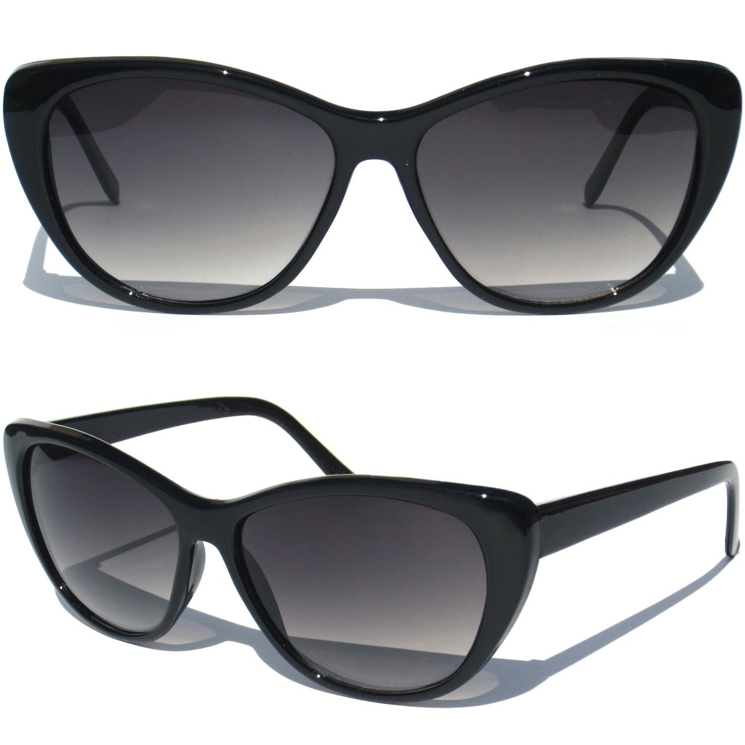 CAT EYE SUNGLASSES RETRO COOL DESIGN BLACK FRAME STYLE SUNNIES SHADES-image