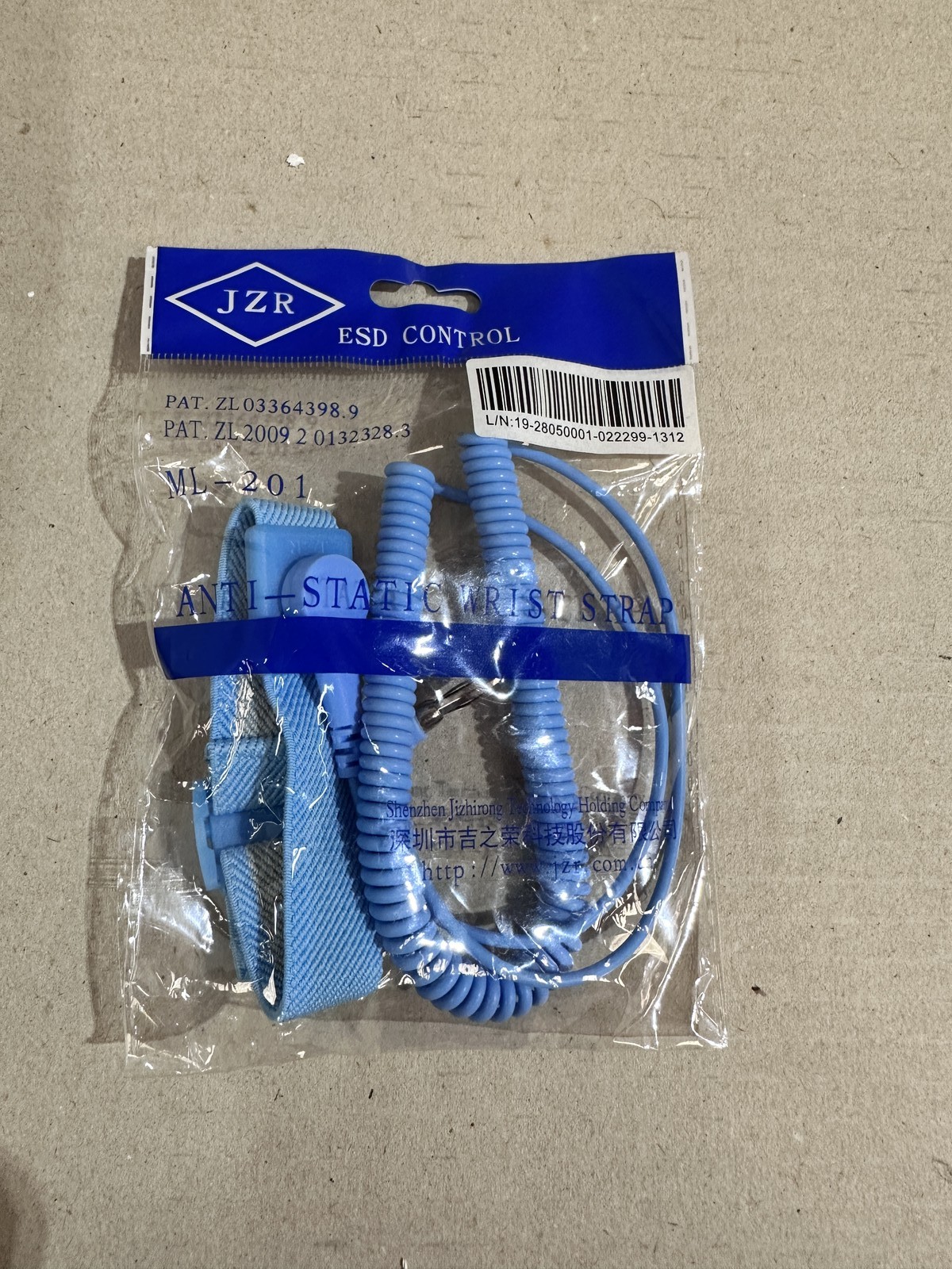 Bracelet antistatique JZR ML-201 lot de 53 pièces bleu en tissu élastique réglable