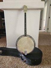 Antique 4 String Openback Wood Banjo Grover Tone Ring Tuners Waverly Tailpiece