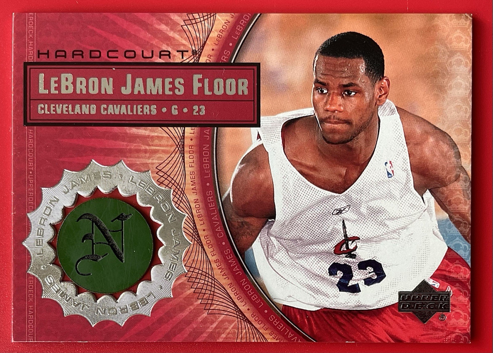 2003-04 Upper Deck UD Hardcourt #LB6 LeBron James RC Rookie Floor Relic 