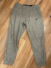 Nike Dri-FIT Men's XL Gray Jogger Pants 100 Polyester Drawstring Pockets