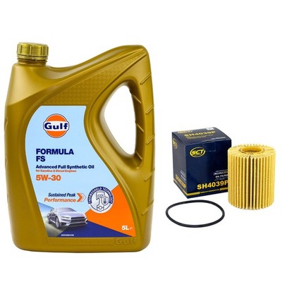 Motoröl Set Gulf Formula FS 5W-30 5 Liter + Ölfilter für Lexus GS 300h 223 PS
