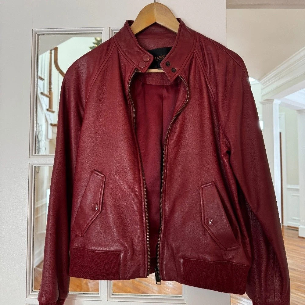 Coach Leather Outer Shell Red Coats, Jackets & Vests for Women for