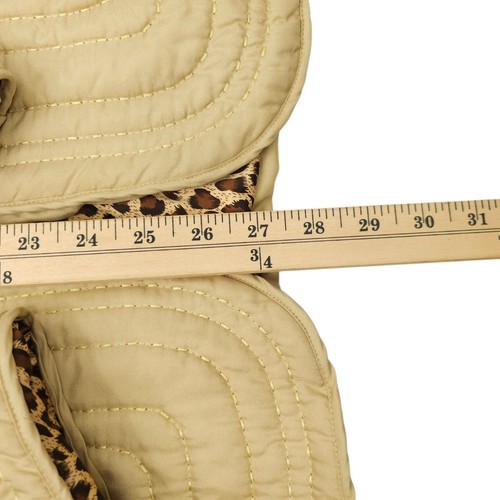 Spiegel Open front Quilted Silk Jacket Womens 18 High Collar Animal Print Lining - Picture 21 of 21