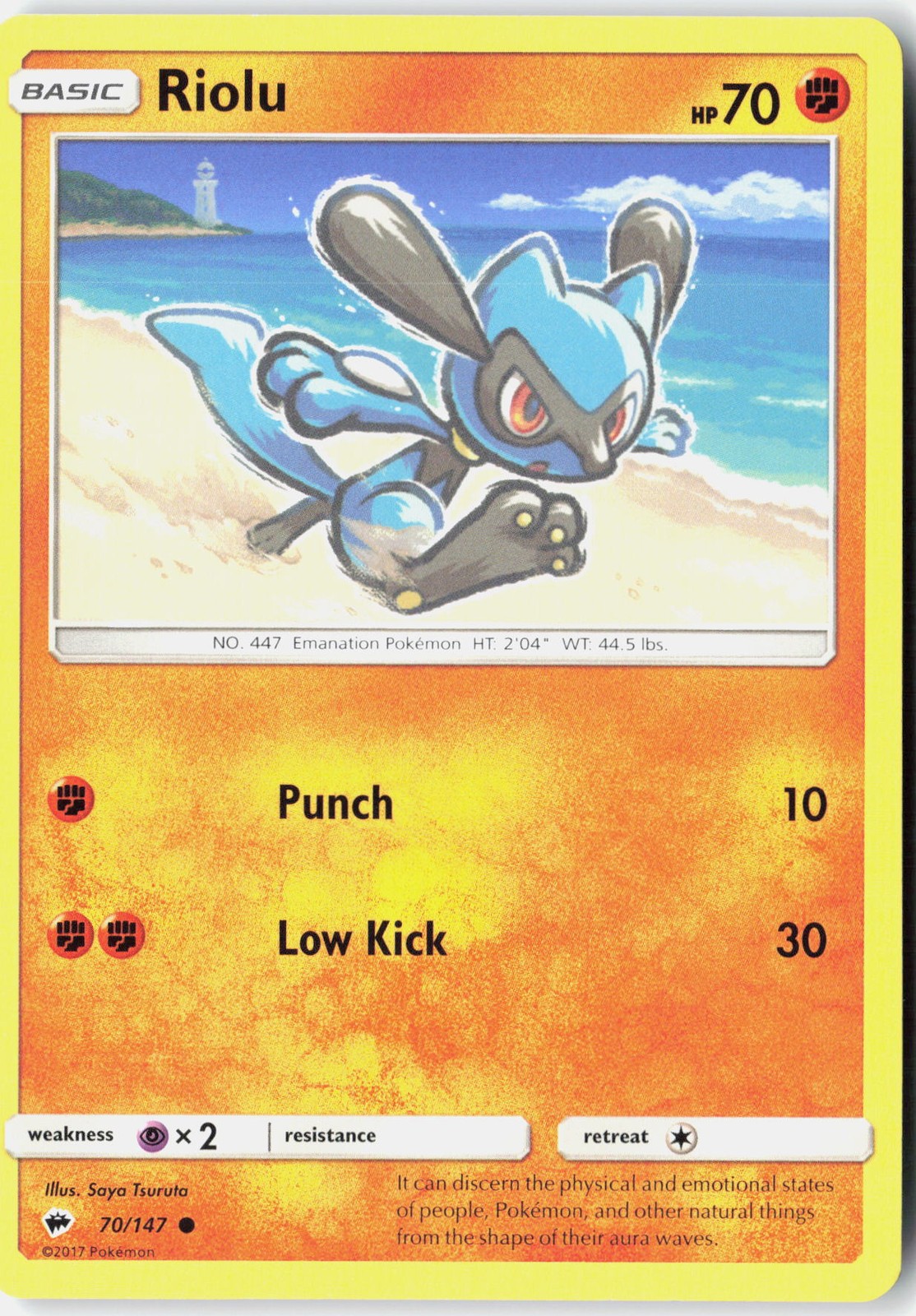 Riolu SM - Burning Shadows 70/147 Pokemon Card Normal