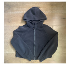 Lululemon Black Fleece Full Zip Hoodie M Women Hooded Logo Long Sleeve