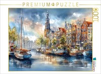 Puzzle Calvendo Amsterdam - Canal Impression | 1000 PièCes, Format Assemblé 64 ×