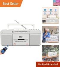 Cassette Player Boombox, Portable AM/FM Radio Stereo with Bluetooth, USB, Dua...