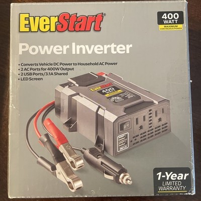 EverStart 400W Power Inverter Converts Vehicle Power DC To AC Power 70002MC