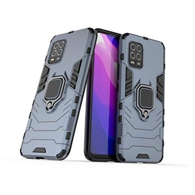 LuluMain Compatible with Xiaomi Mi 10 Lite 5G Case, Metal Ring Grip Navy Blue