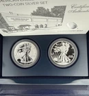 2013 W American Silver Eagle West Point 75th Anniversary 2 Coin Set w/ OGP & COA