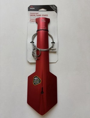 Rare MSR Sand Snow Tent Tarp camping Stake Toughstake Anchor med RED Brand New